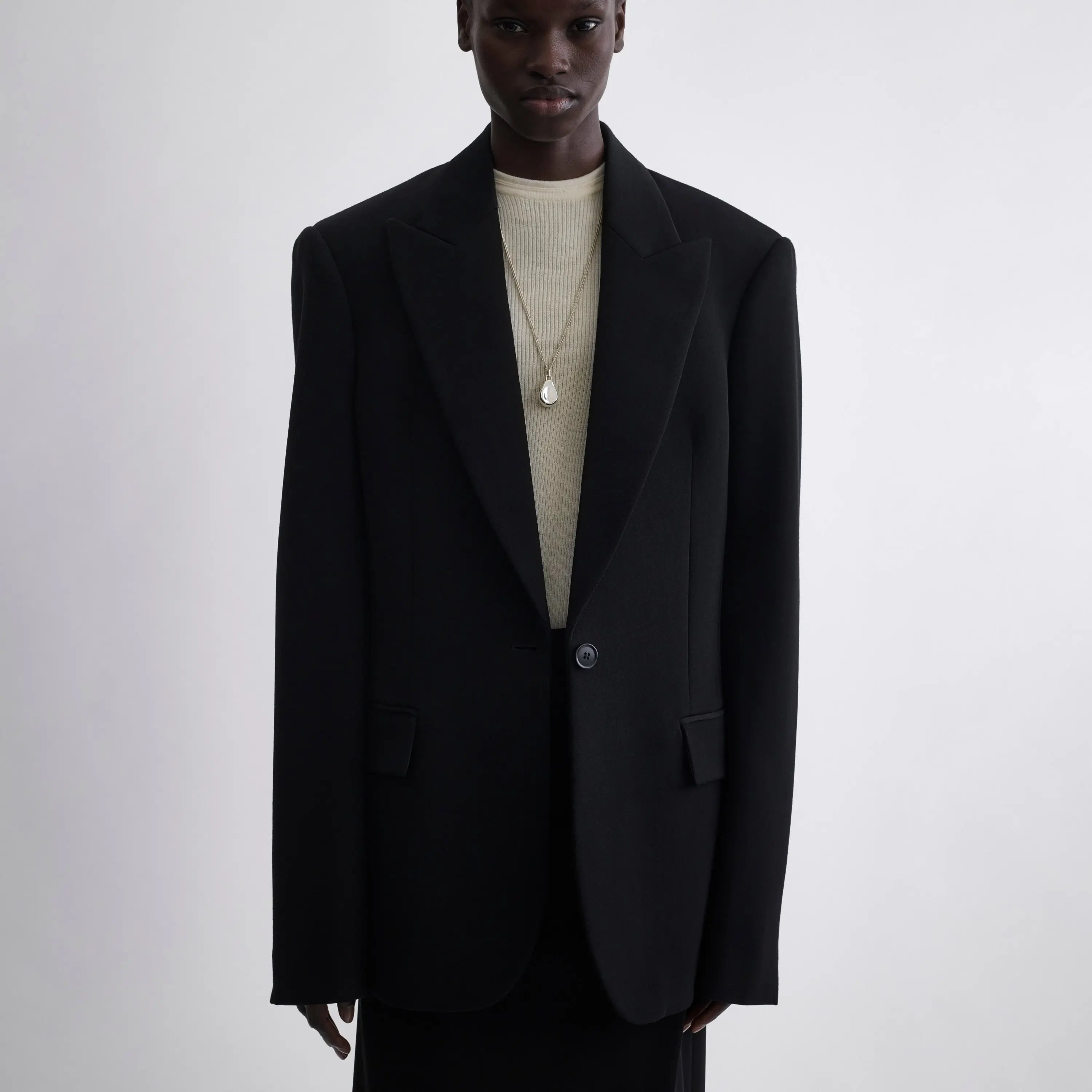 PHOEBE PHILO ブラックウールのテーラードジャケット PHOEBE PHILO | SINGLE BREASTED JACKET | BLACK WOOL