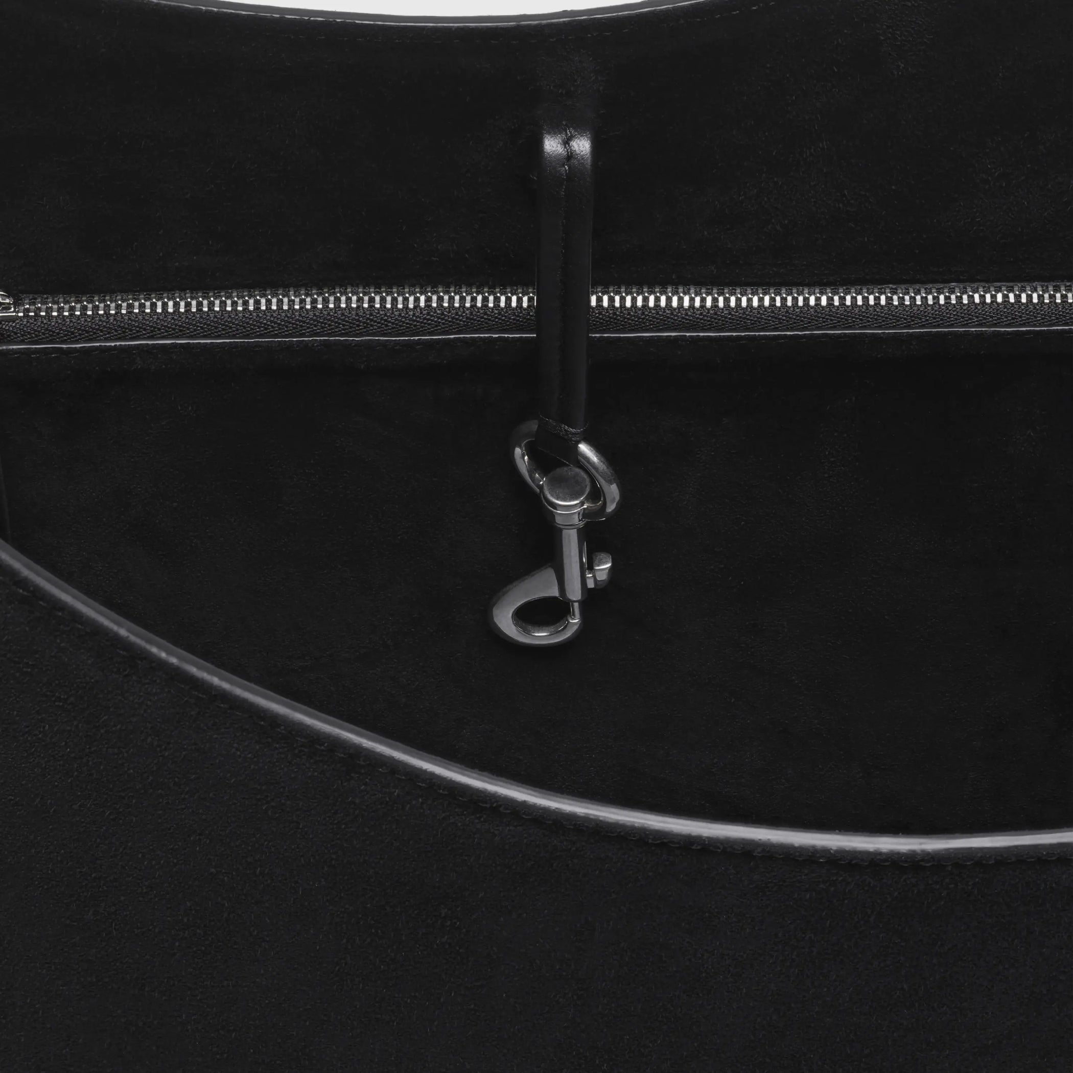 Detail view of bean bag in suede black