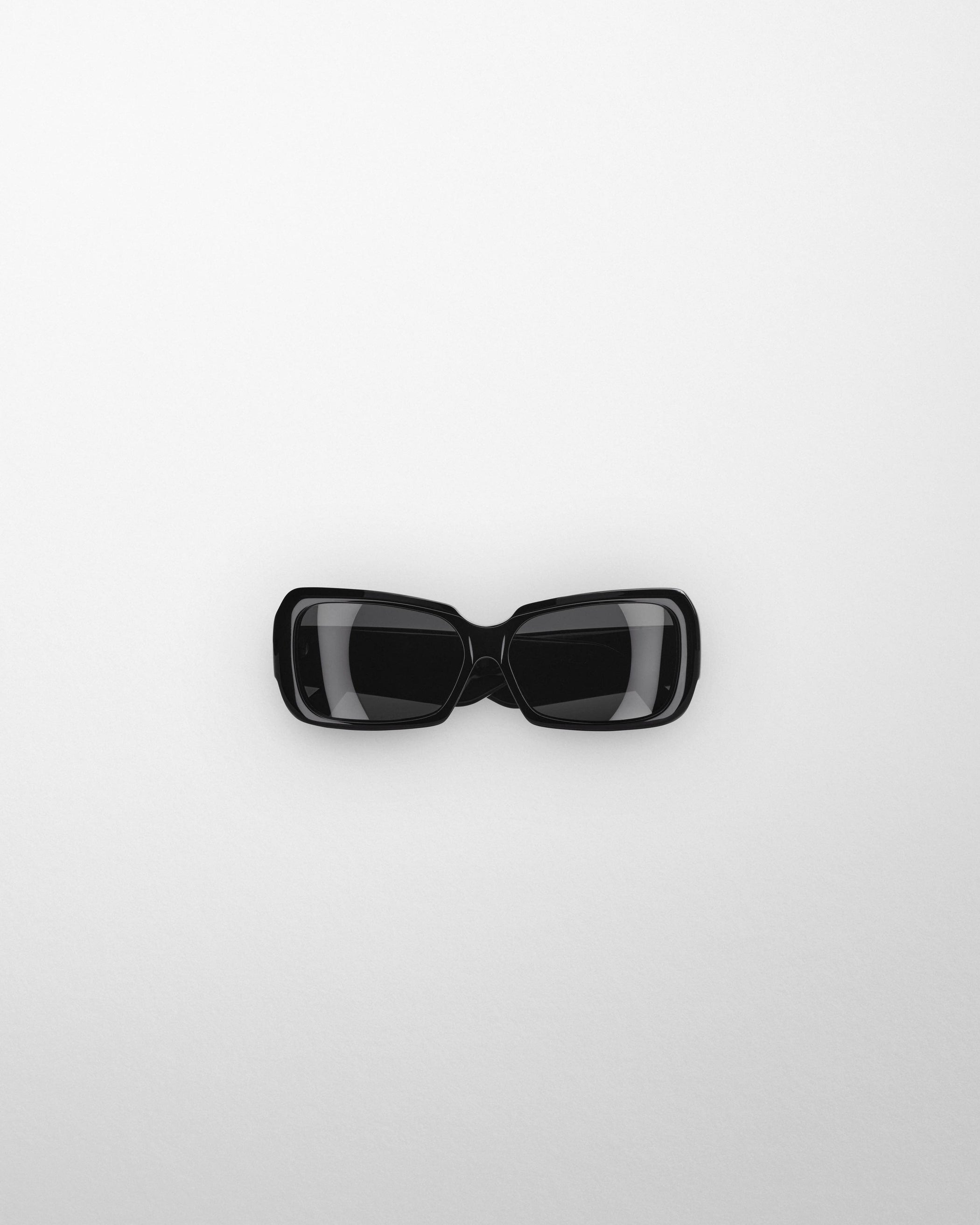 Front view of SCORE SUNGLASSES in black acetate