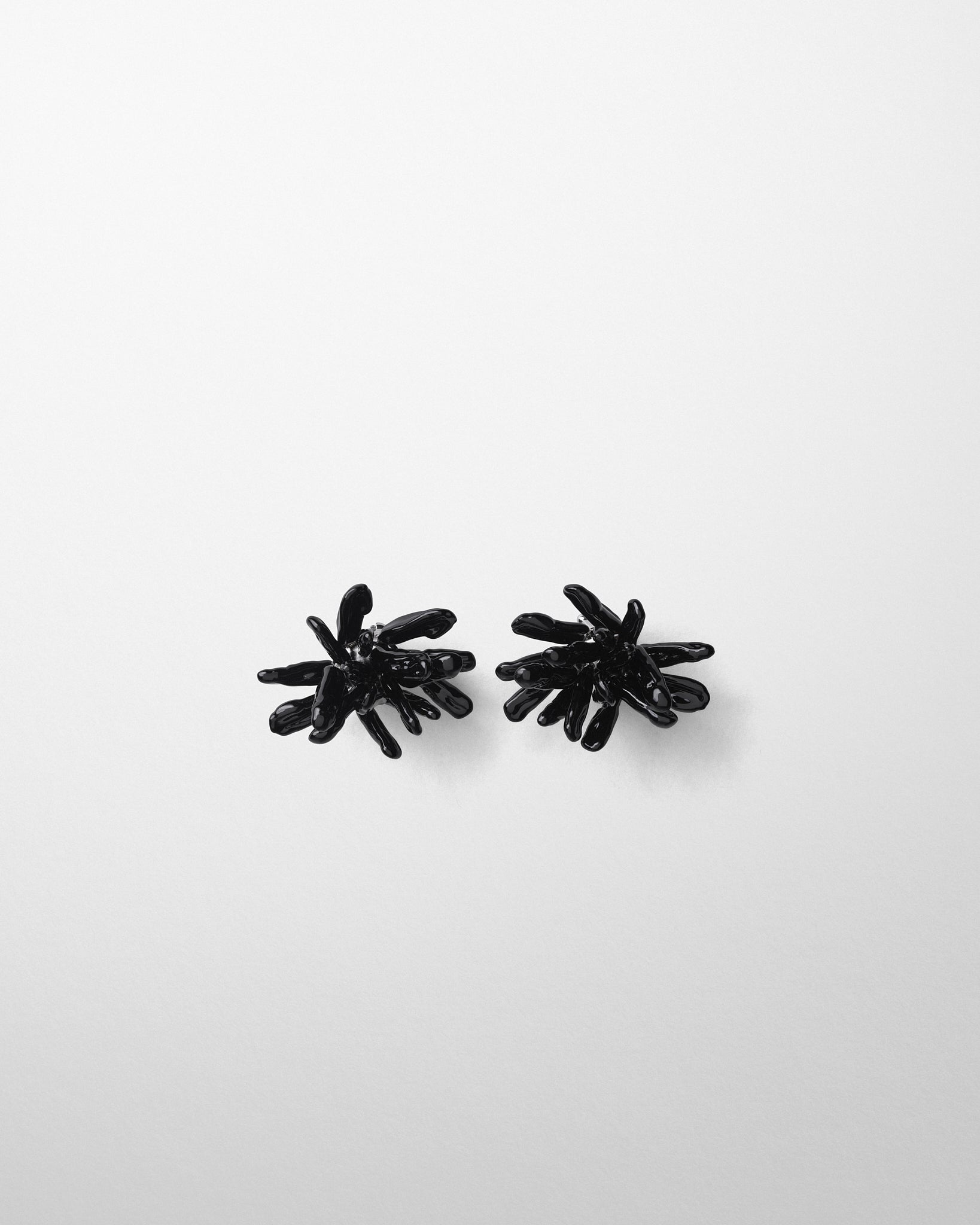 View of CLUSTER EARRINGS in black resin