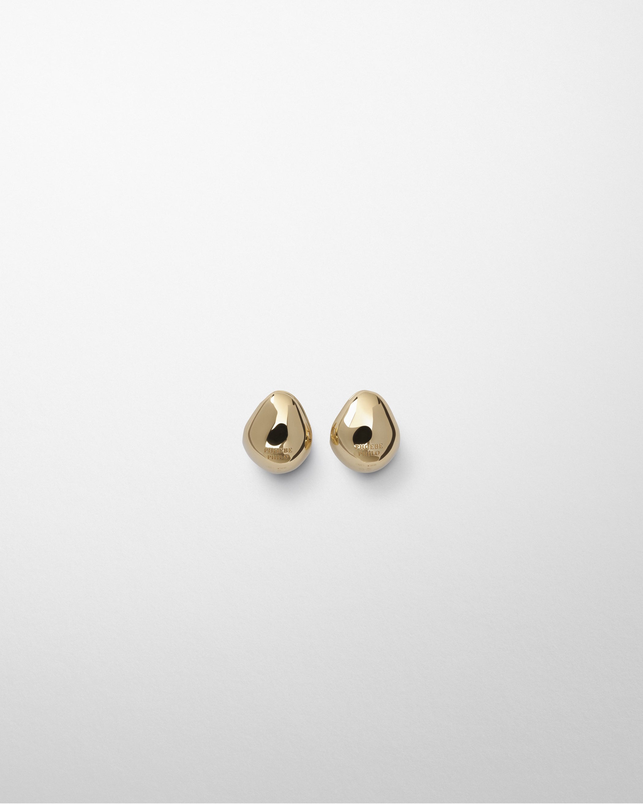 Flat back view of PEBBLE STUD EARRINGS in gold plated sterling silver