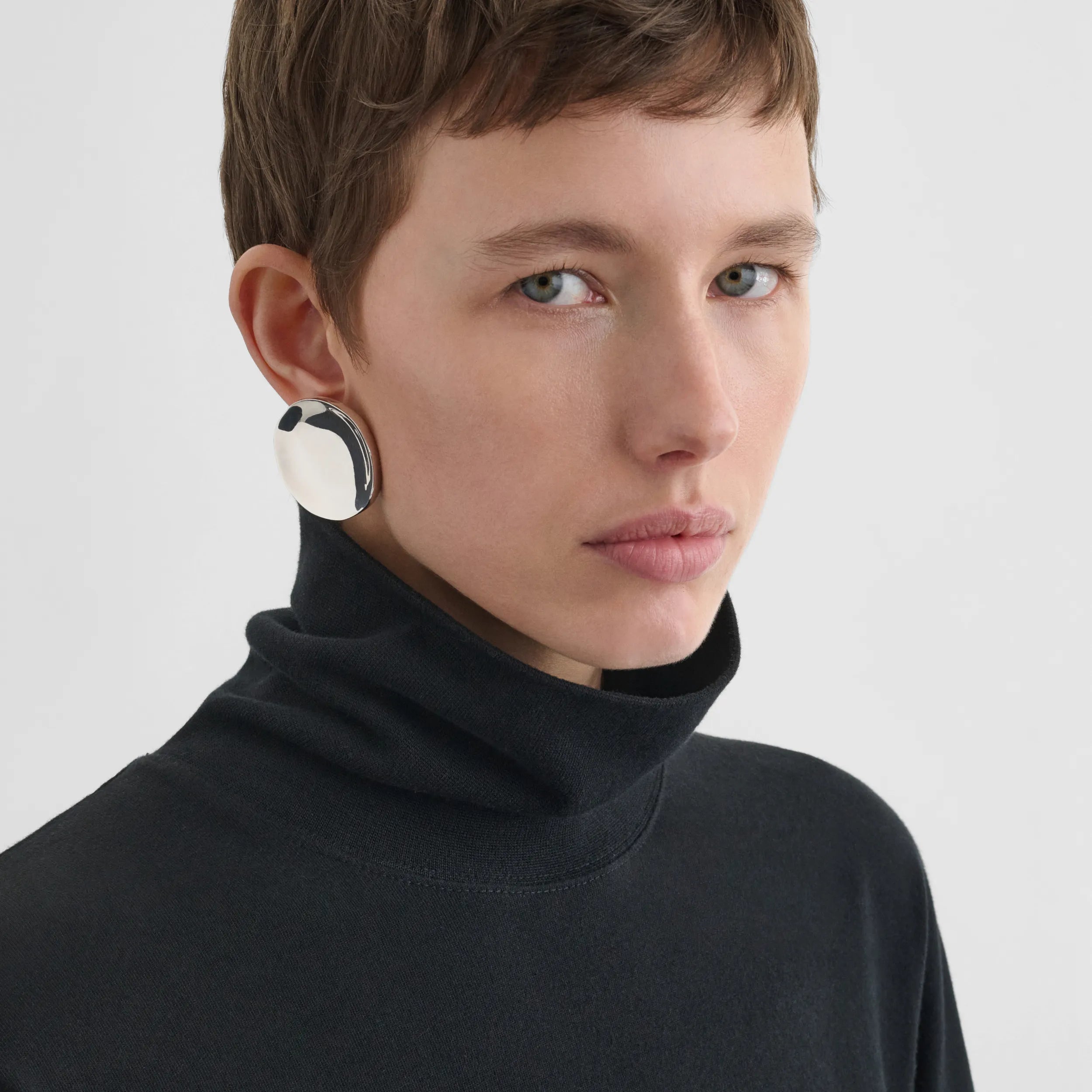 PHOEBE PHILO | MEDALLION DISH EARRINGS | STERLING SILVER