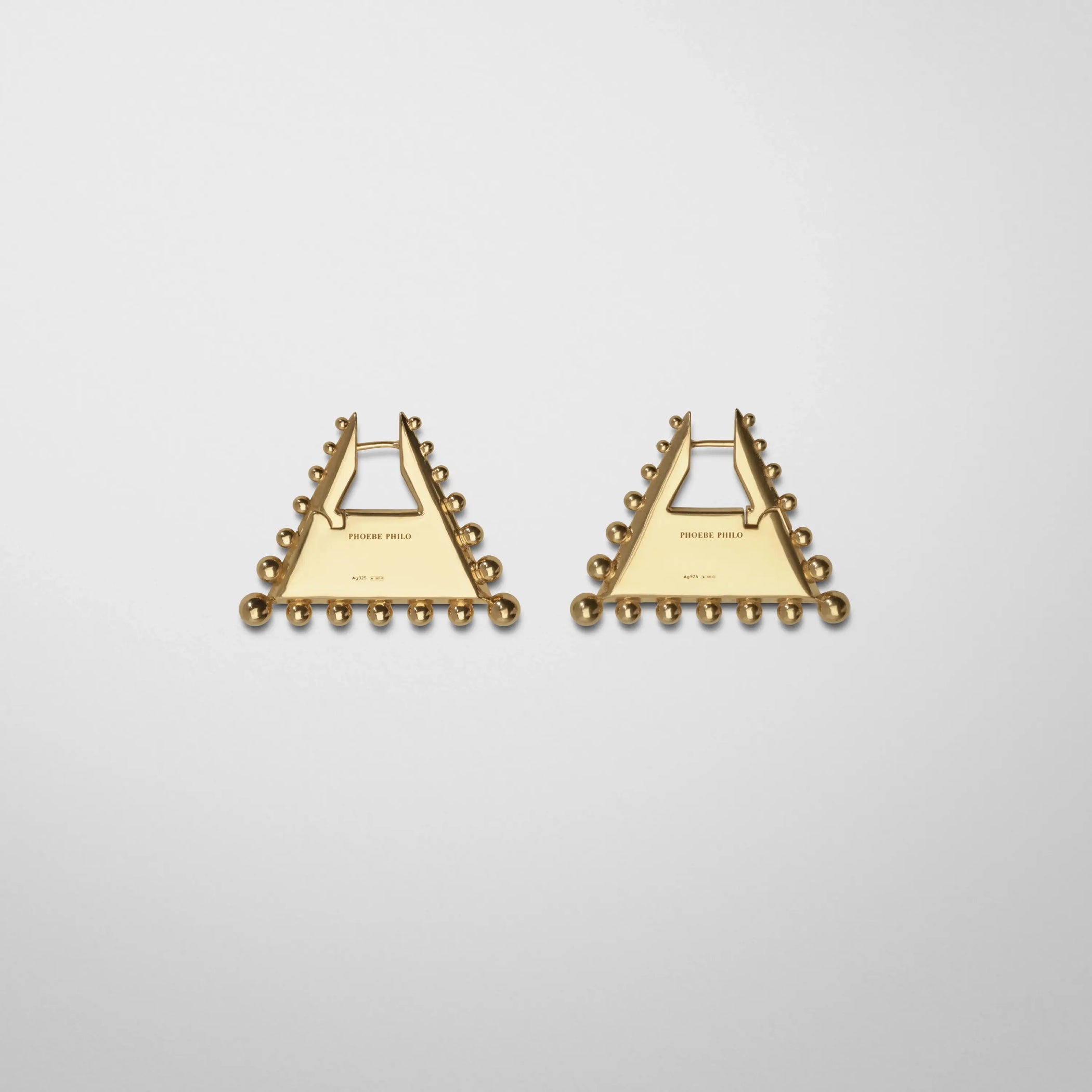 BOBBLED PYRAMID EARRINGS | gold plated sterling silver
