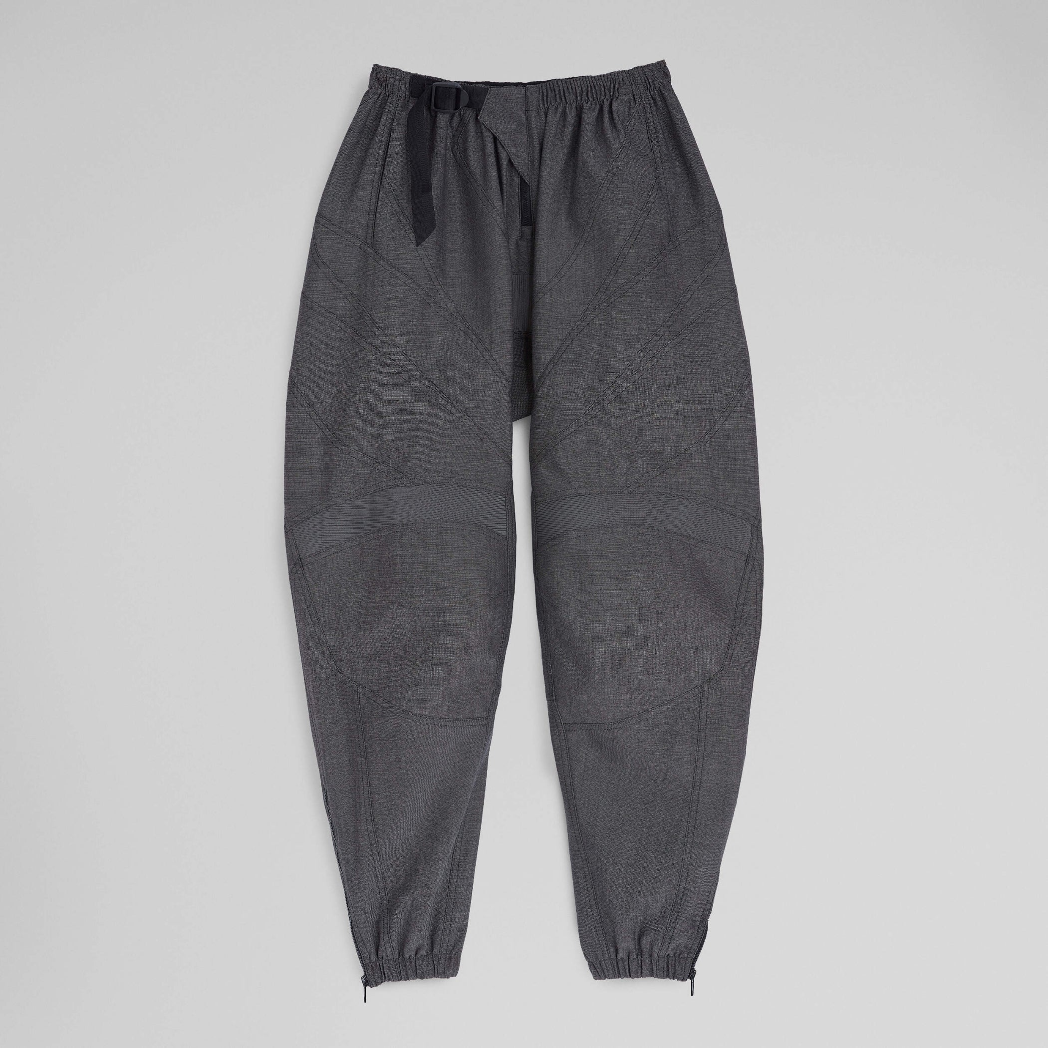 Flat front view of BMX TROUSERS in dark taupe wool