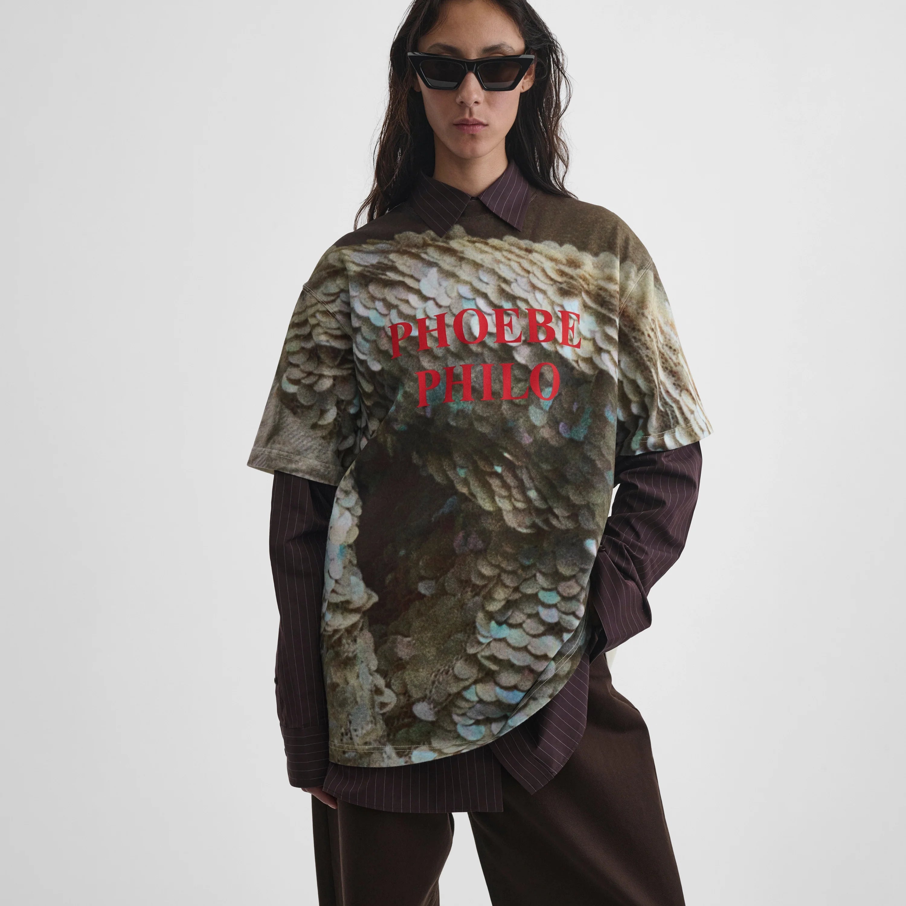 PHOEBE PHILO ジンコットンTシャツ PHOEBE PHILO | ZINE T-SHIRT | SEQUINS PRINT COTTON