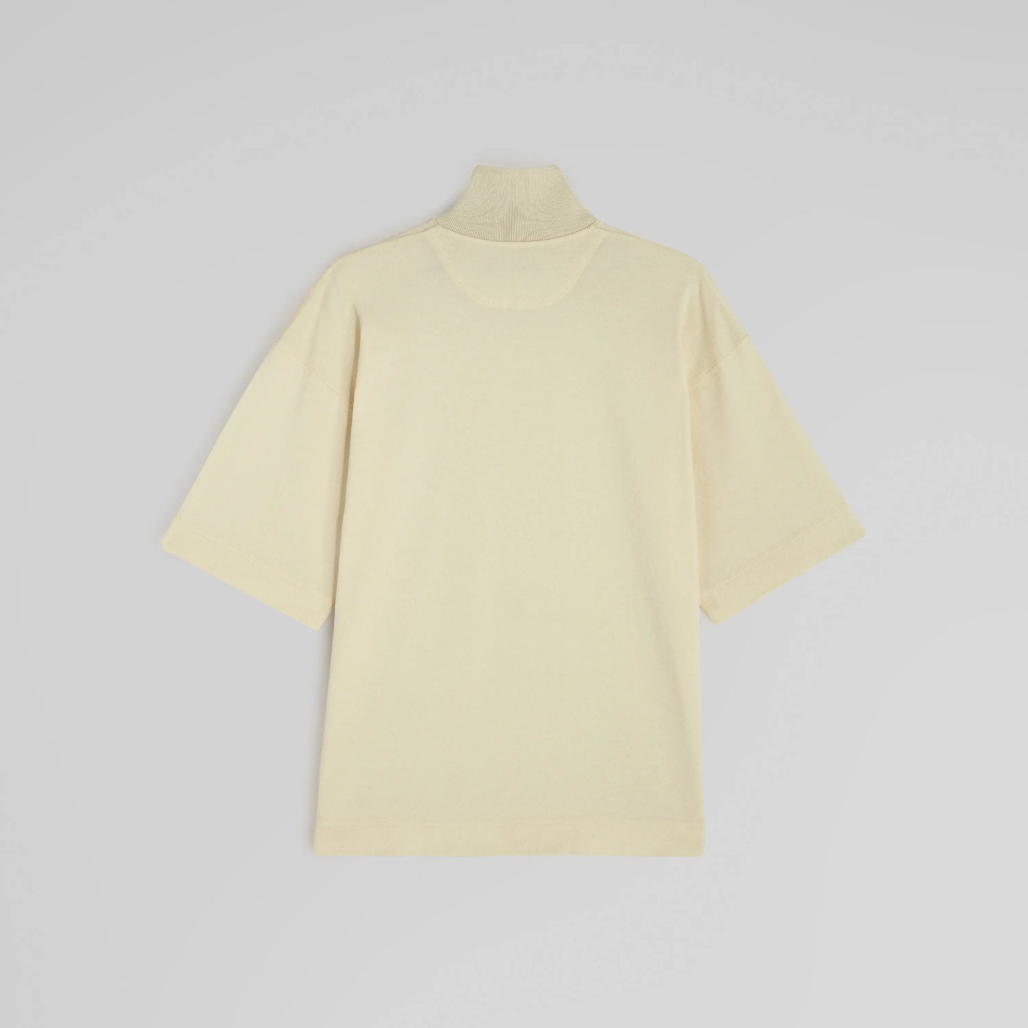 CUT COLLAR T-SHIRT | cream cotton