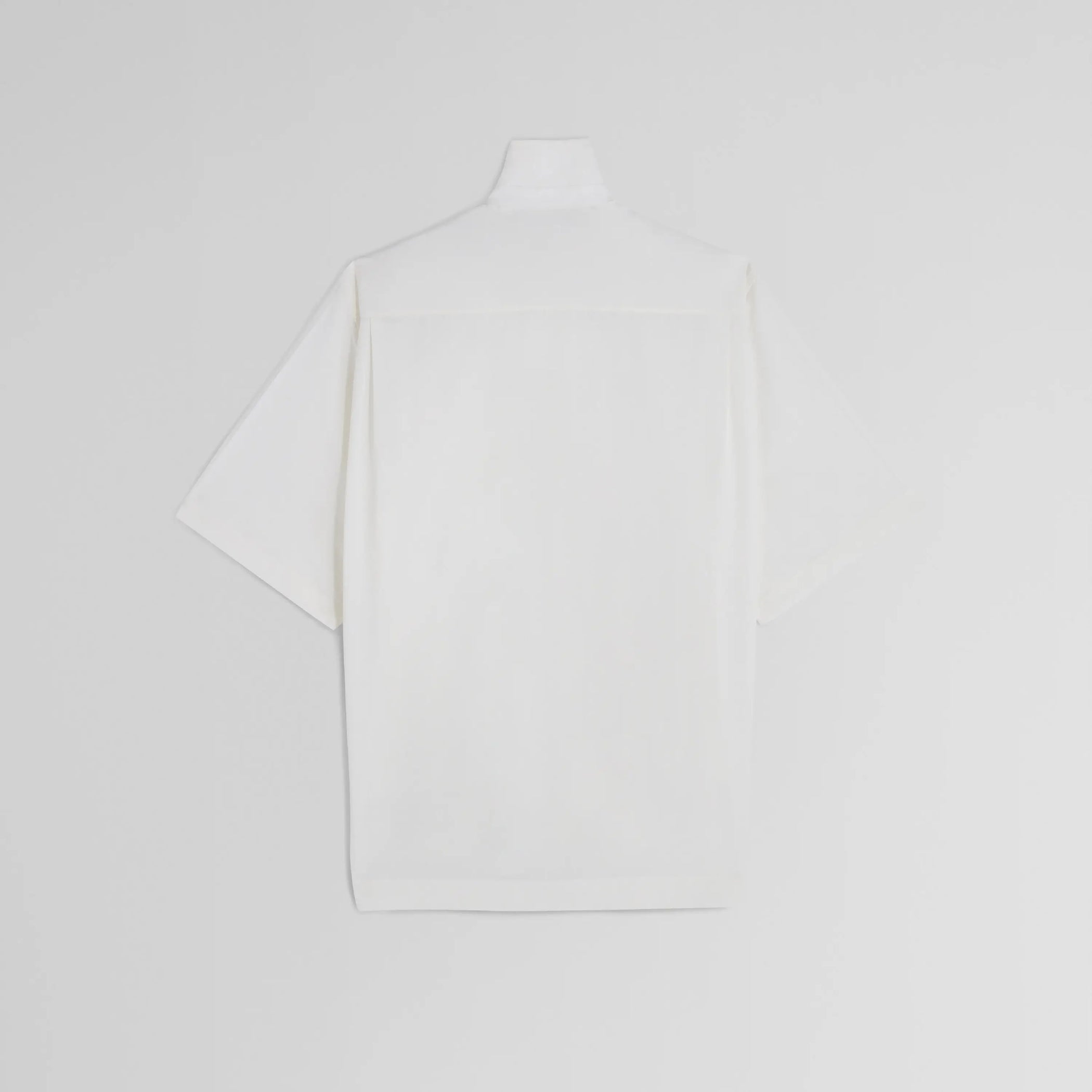 Flat back view of UNIFORM SHIRT in white cotton
