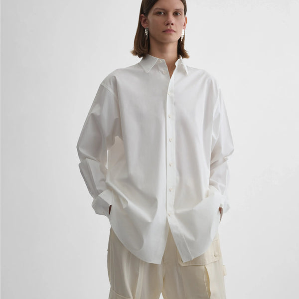 トップス PHOEBE PHILO UPRIGHT-COLLAR SHIRT PHOEBE PHILO | LIQUID KNOT COLLAR TOP | CREAM SILK