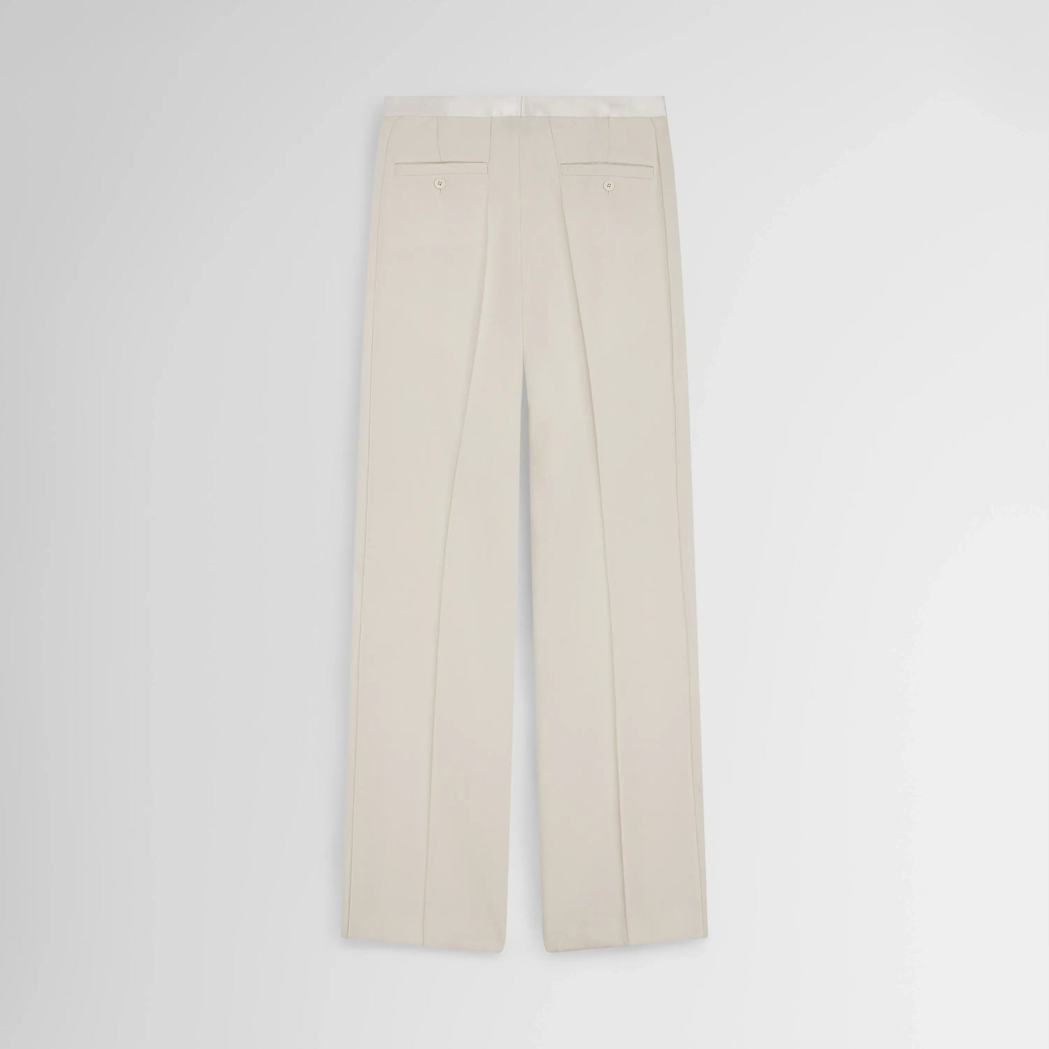 Back flat lay of Classic Tailored Trousers in cream.