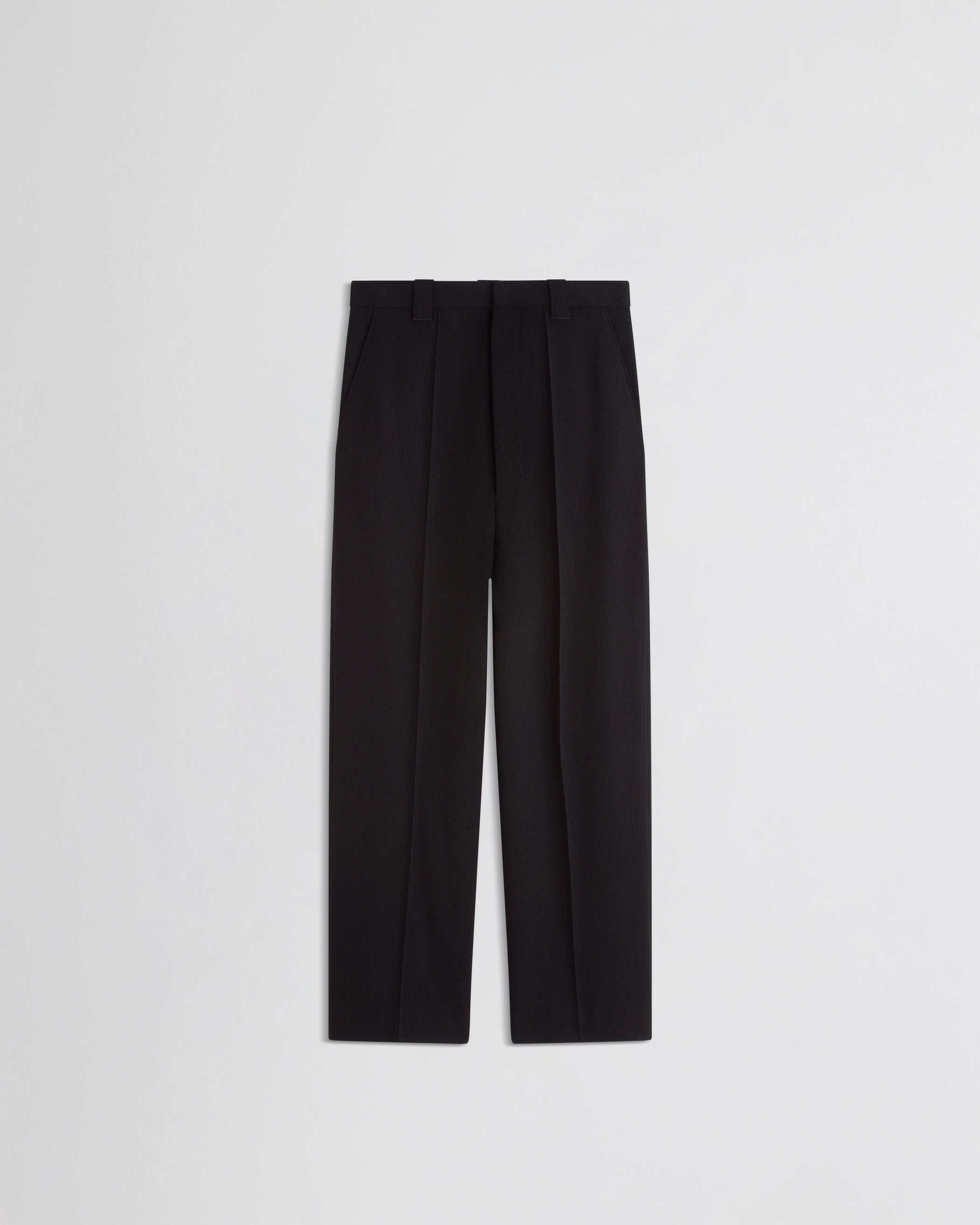 Flat front view of OVERSIZED TROUSERS in black viscose