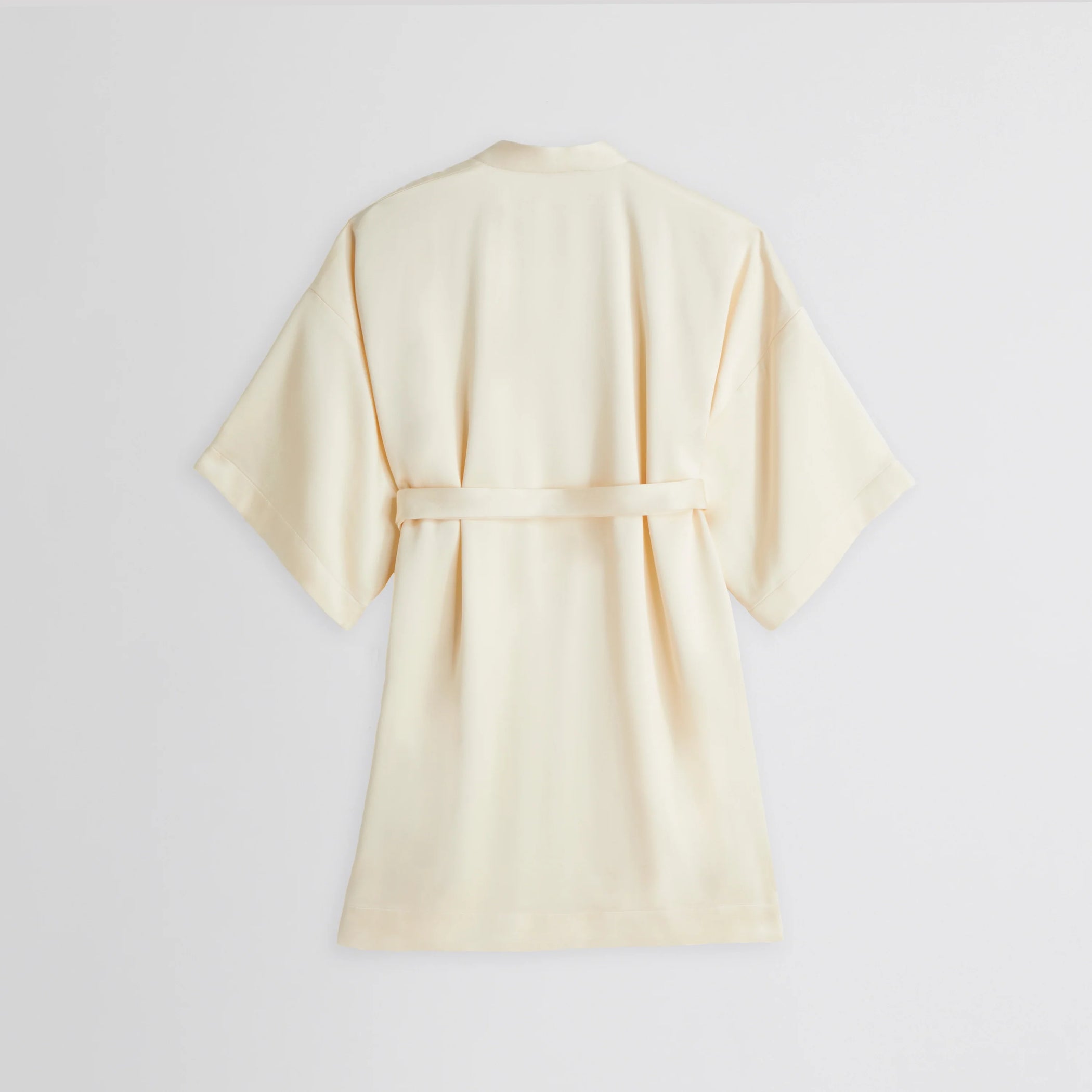 CROPPED ROBE DRESS | cream viscose