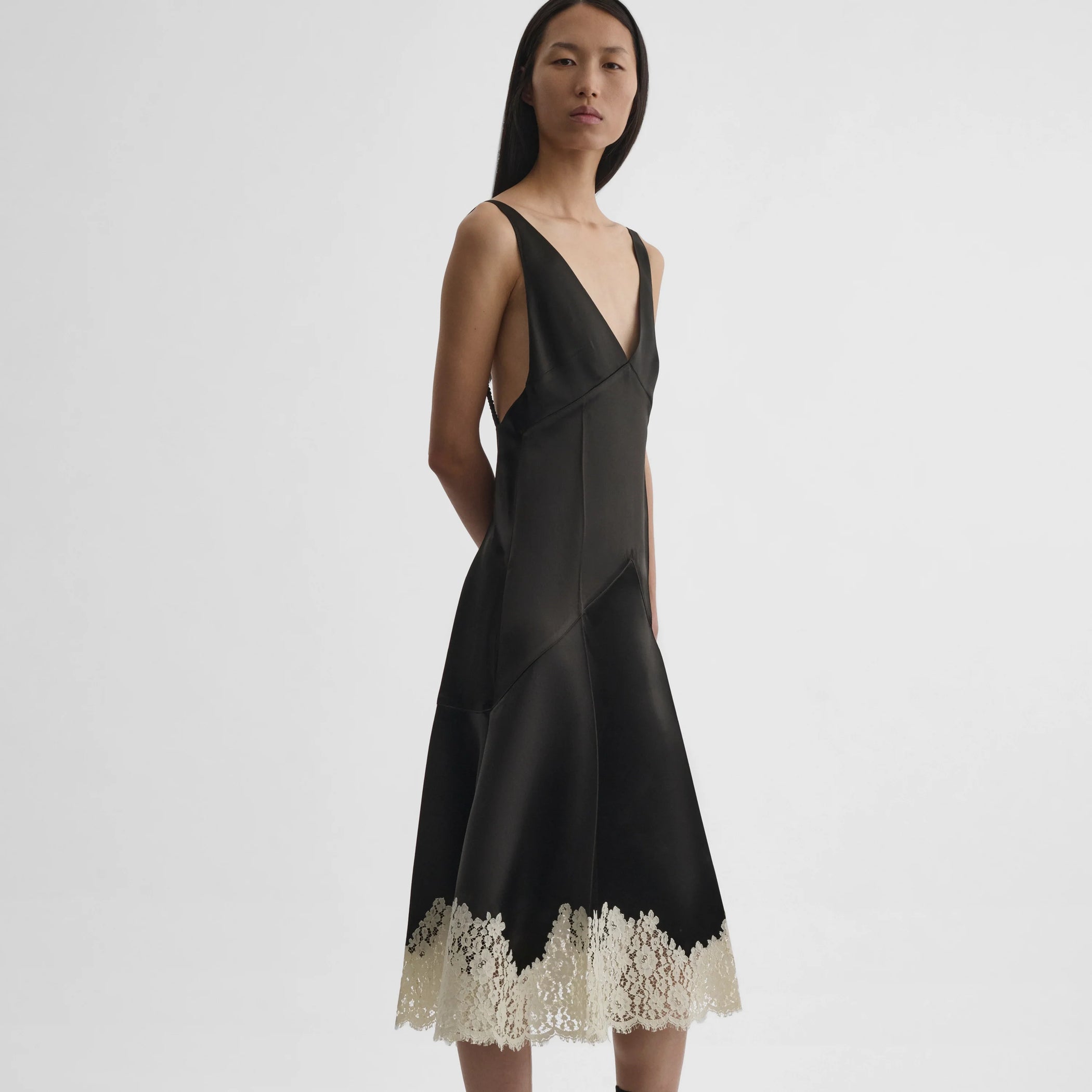 SLICKED SLIP | dark khaki viscose