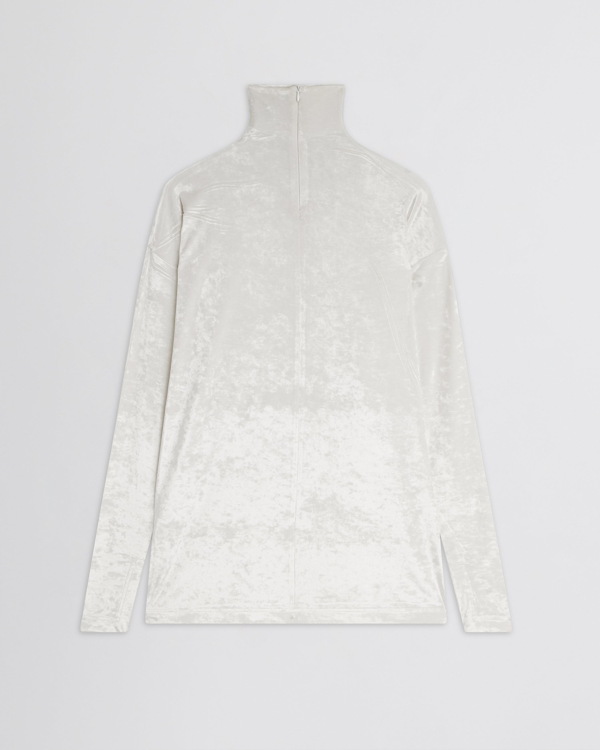 Flat back view of LIQUID CARGO TROUSERS  in white crushed velvet