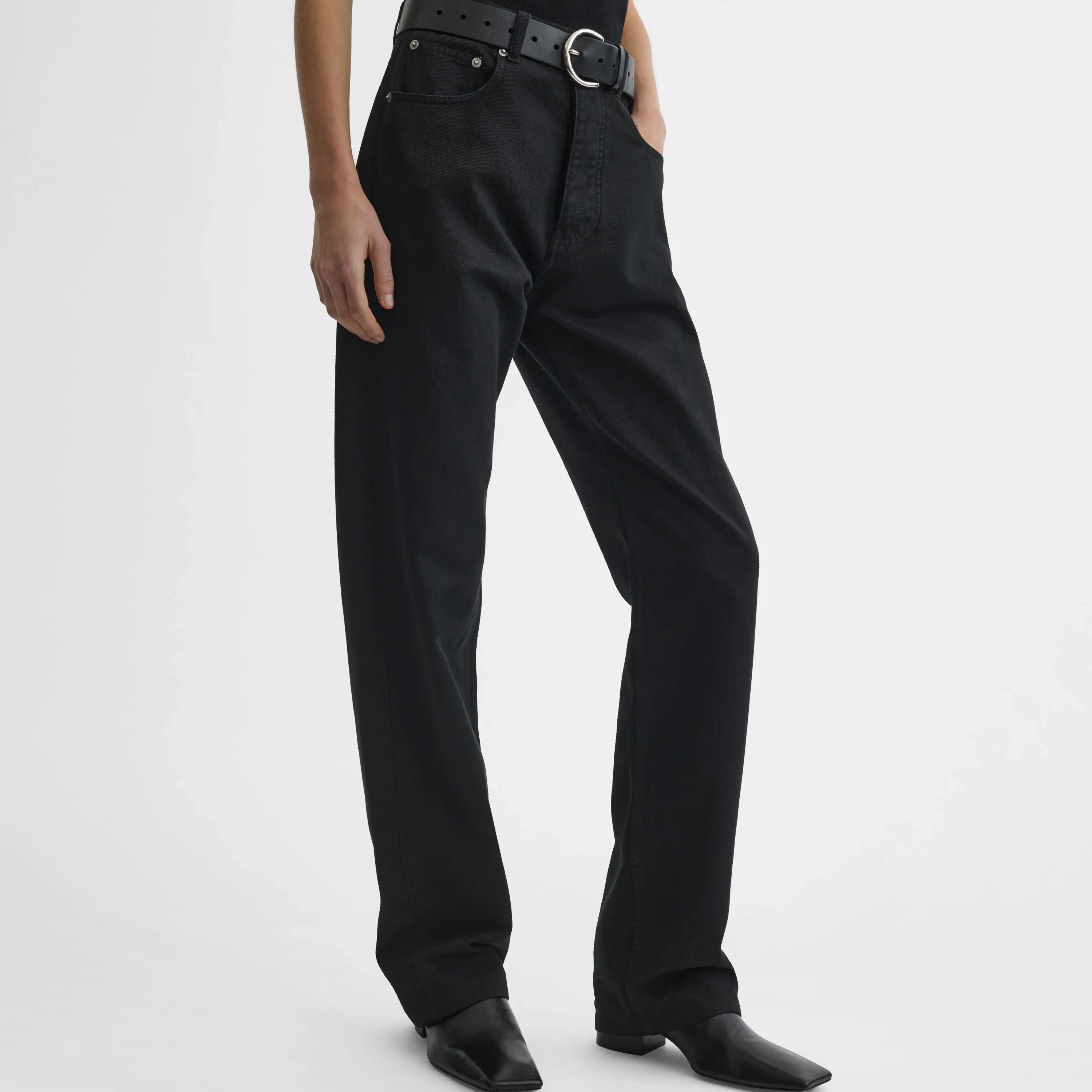 PHOEBE PHILO クラシックジーンズ (ホワイト/ブラック) PHOEBE PHILO | CLASSIC JEANS | BLACK COTTON