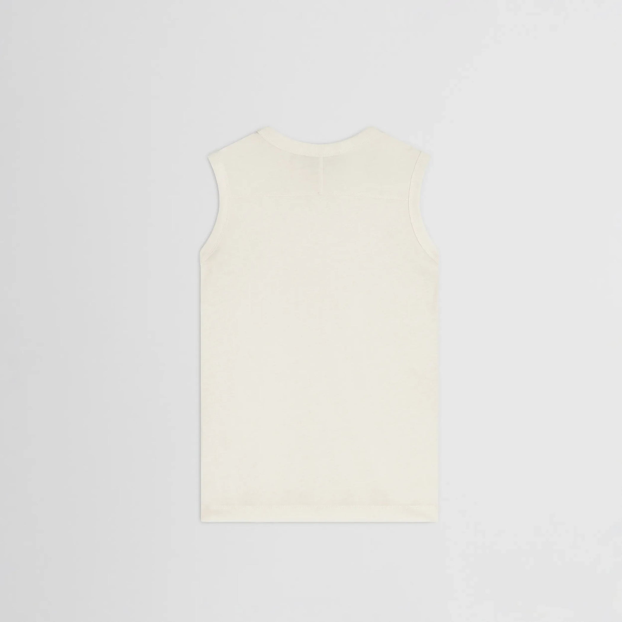 Flat back view of underpinning tank top in ivory cotton