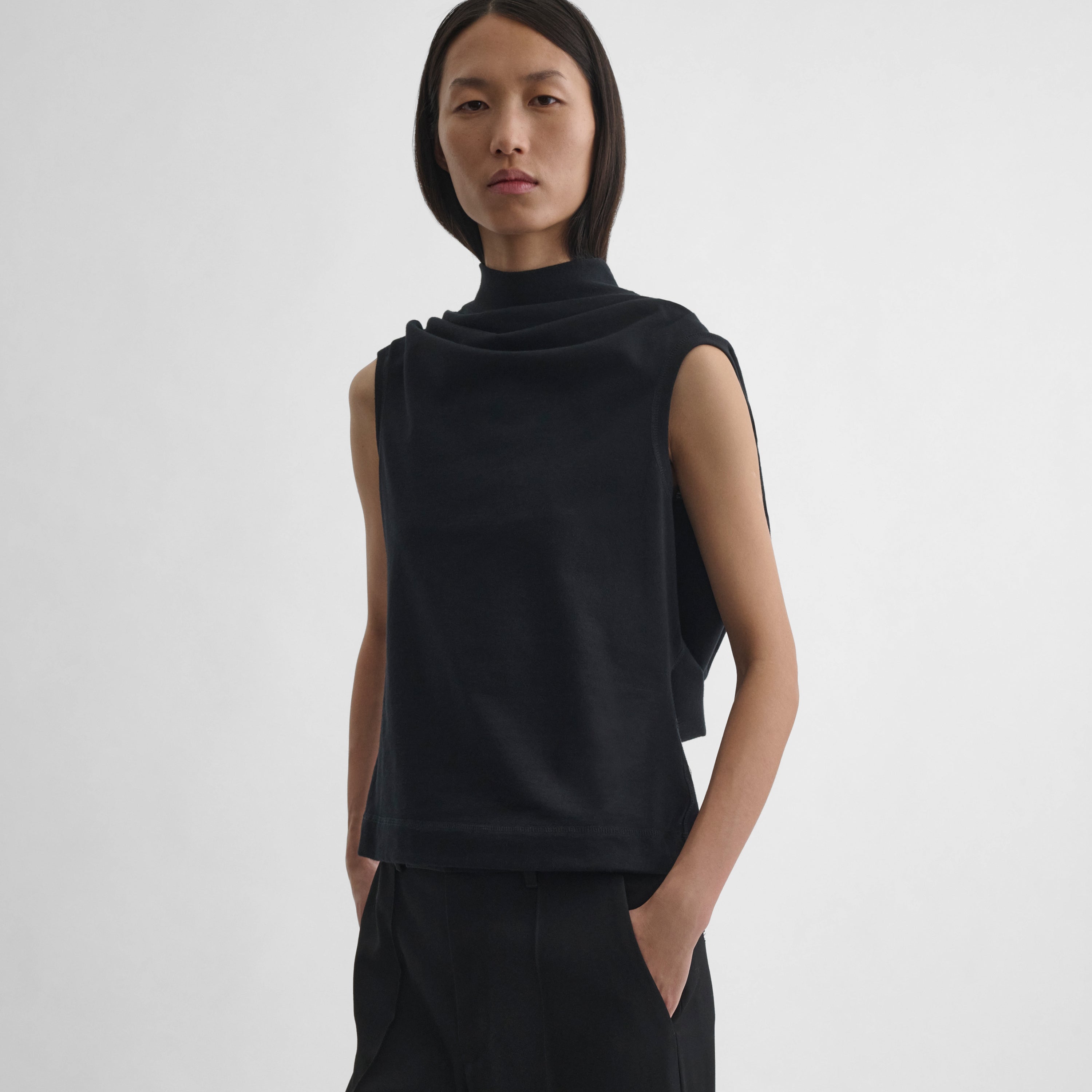 PHOEBE PHILO フィービーファイロ BUD TOP ジャージカットソー黒 PHOEBE PHILO | BUD TOP | BLACK JERSEY