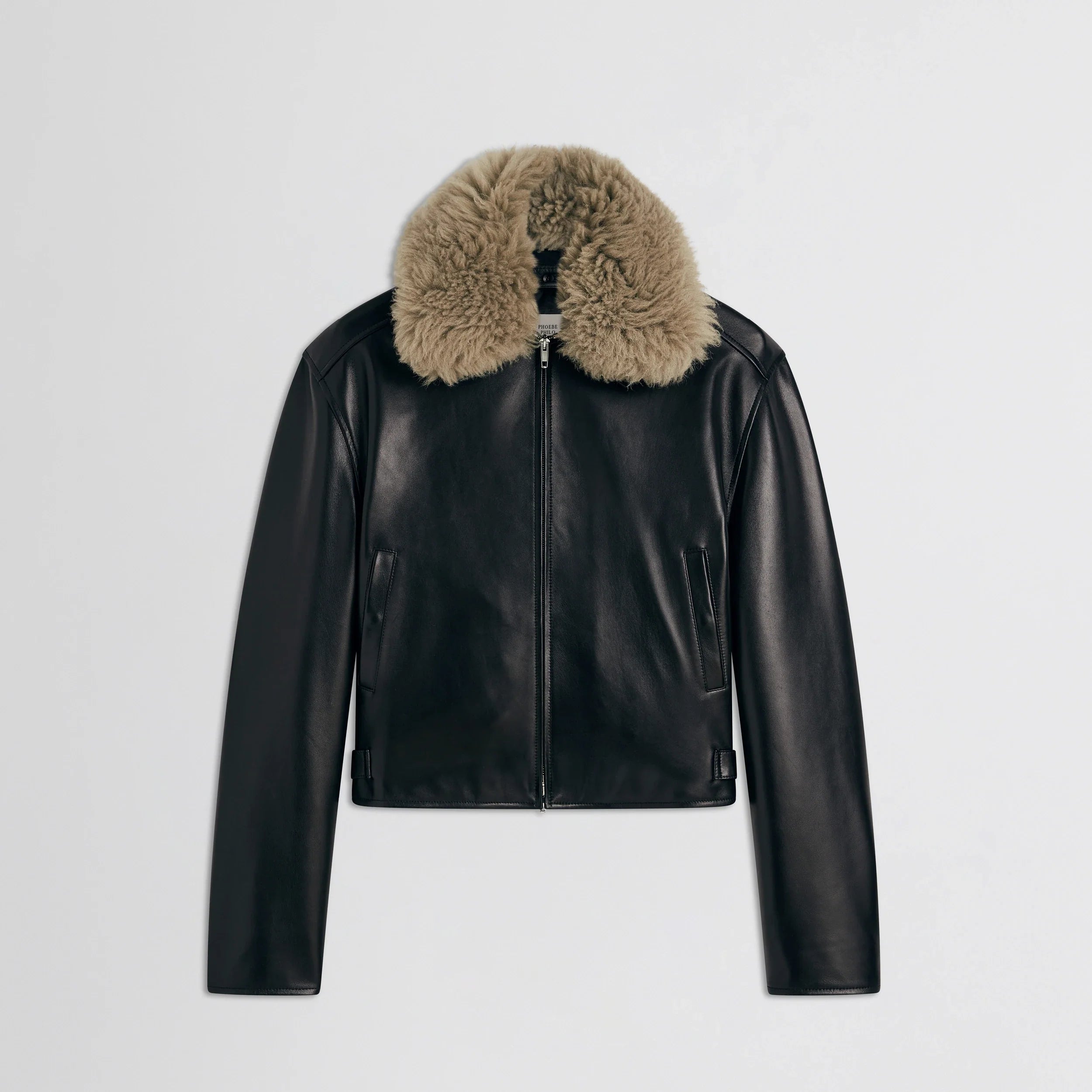 PHOEBE PHILO | CROPPED AVIATOR JACKET | BLACK LEATHER PHOEBE PHILO | CROPPED AVIATOR JACKET | BLACK LEATHER