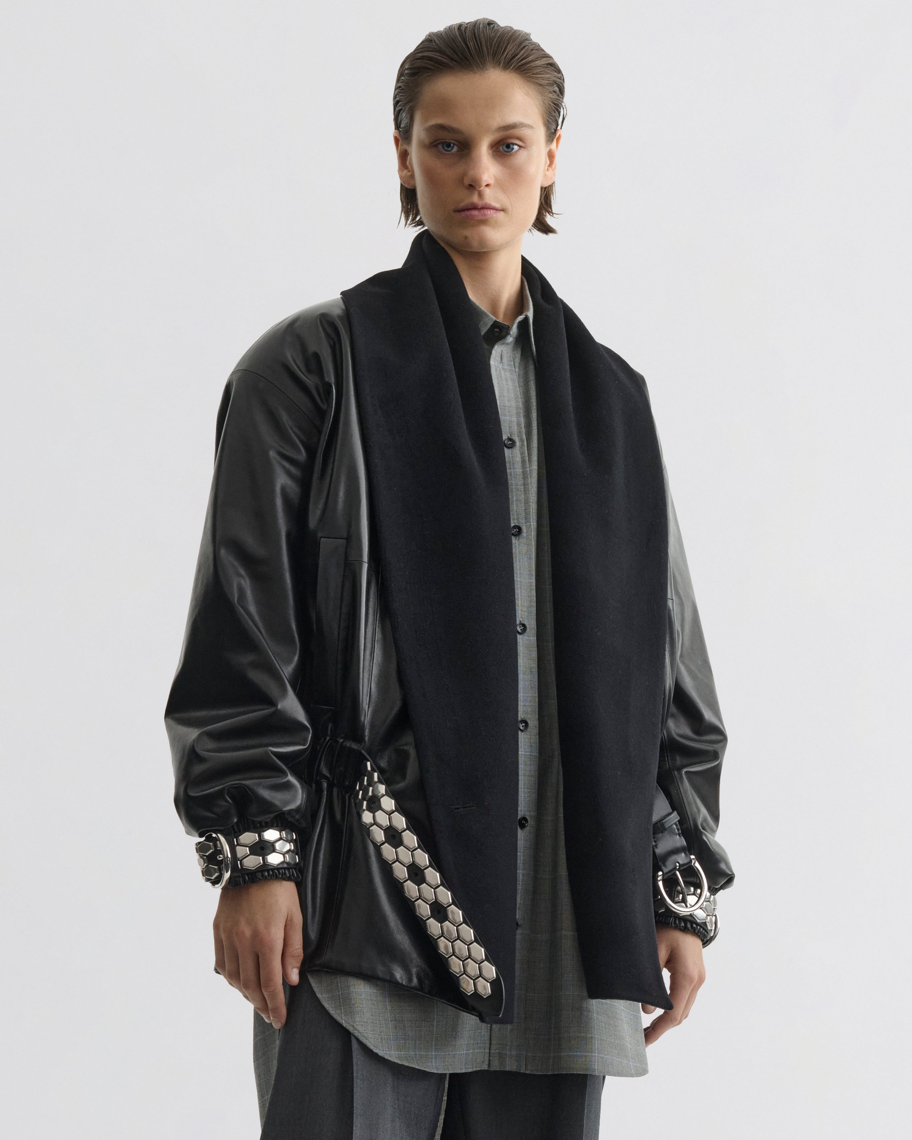 PHOEBE PHILO | STUD JACKET | BLACK LEATHER