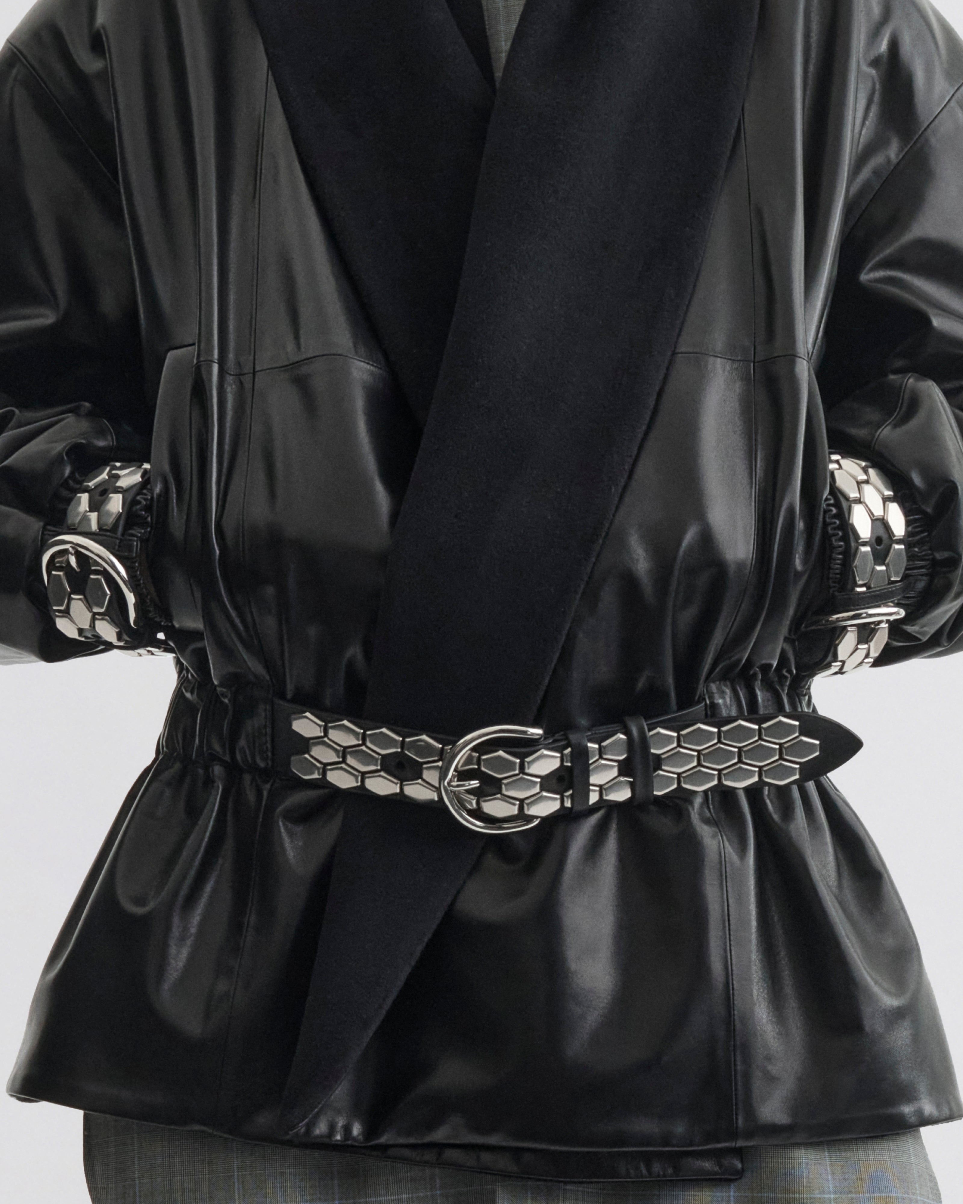 PHOEBE PHILO | STUD JACKET | BLACK LEATHER