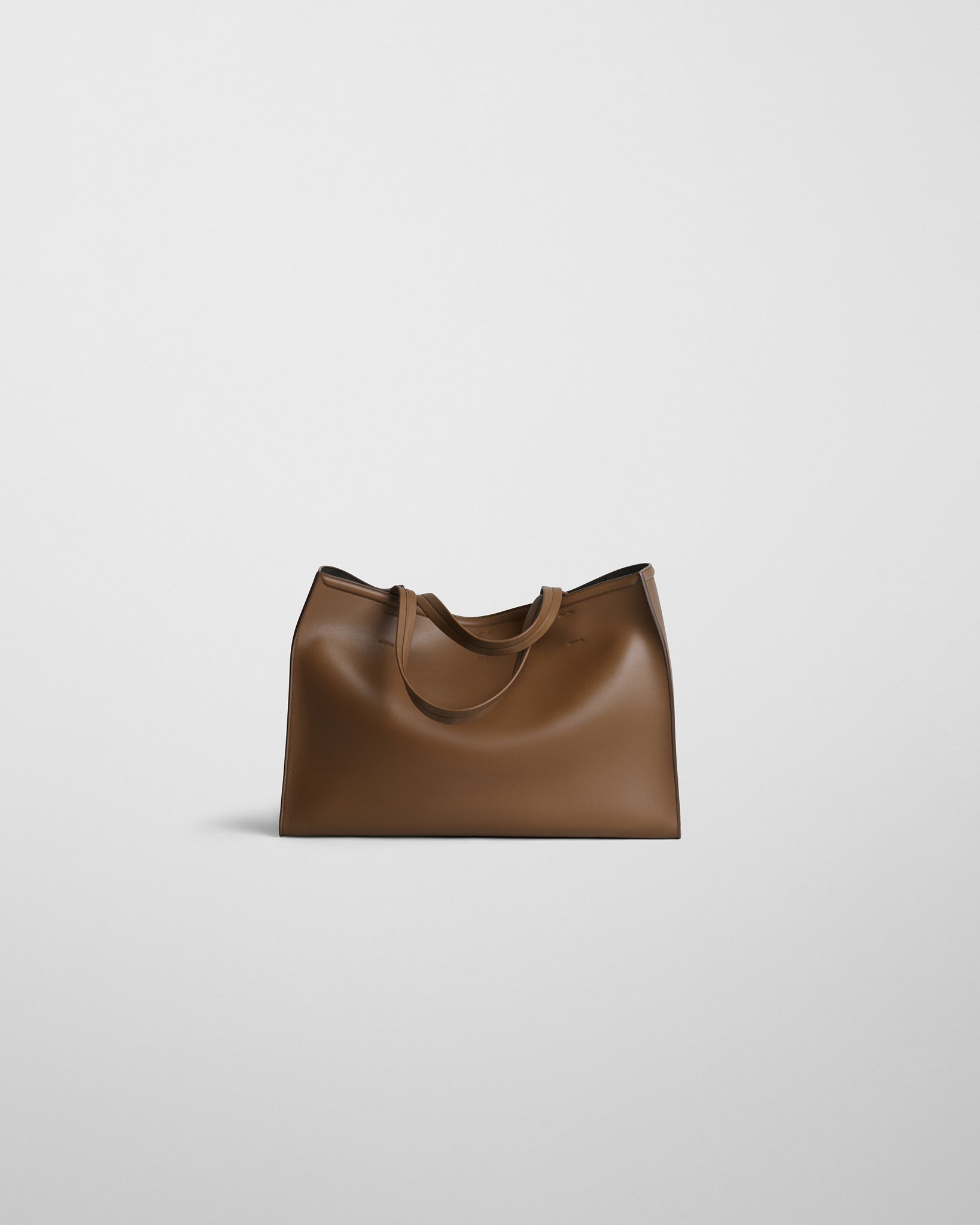 View of LARGE SLOUCH CABAS in khaki leather