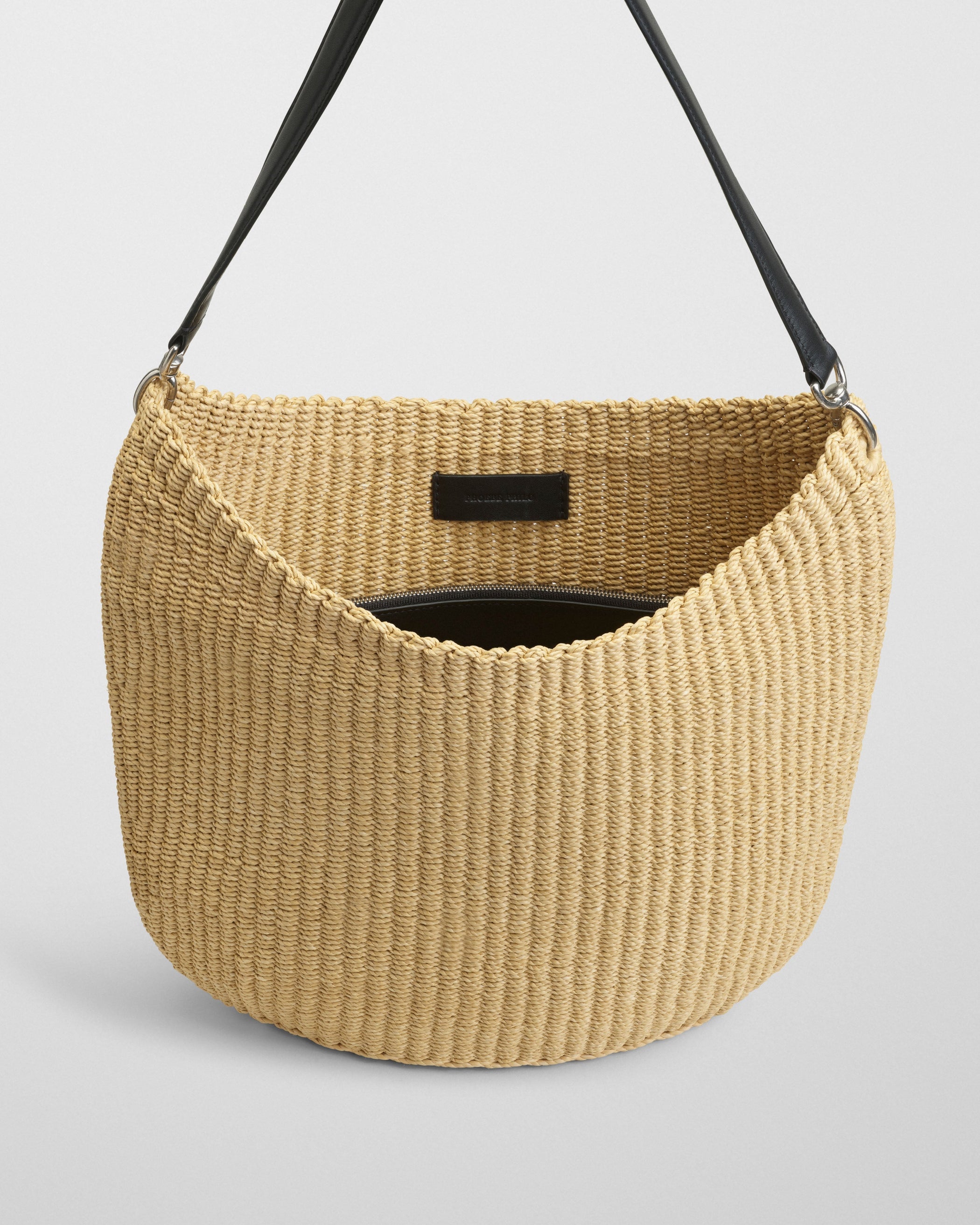 Interior view of SMALL SLOPE SLING in natural woven viscose