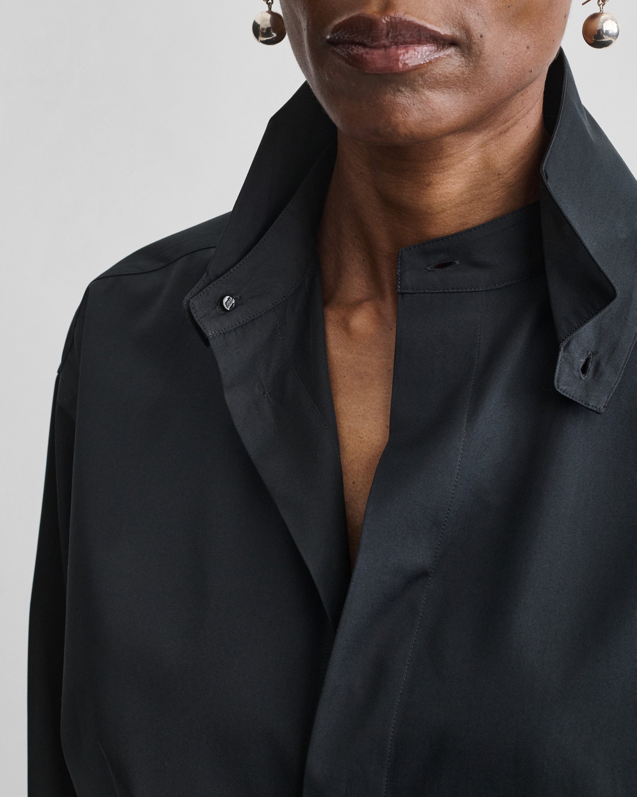 View of CUSTOM TUX SHIRT in black cotton