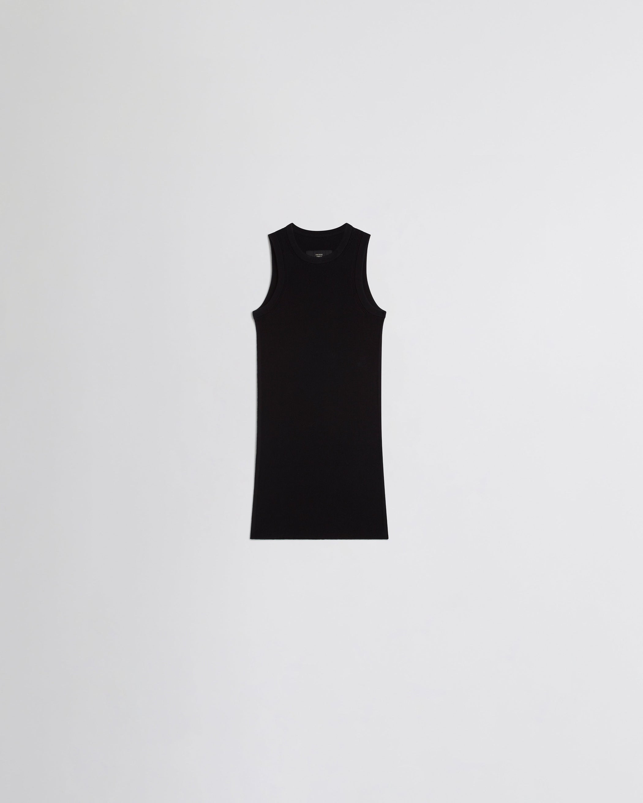 Front flat view of RIB TANK in black wool