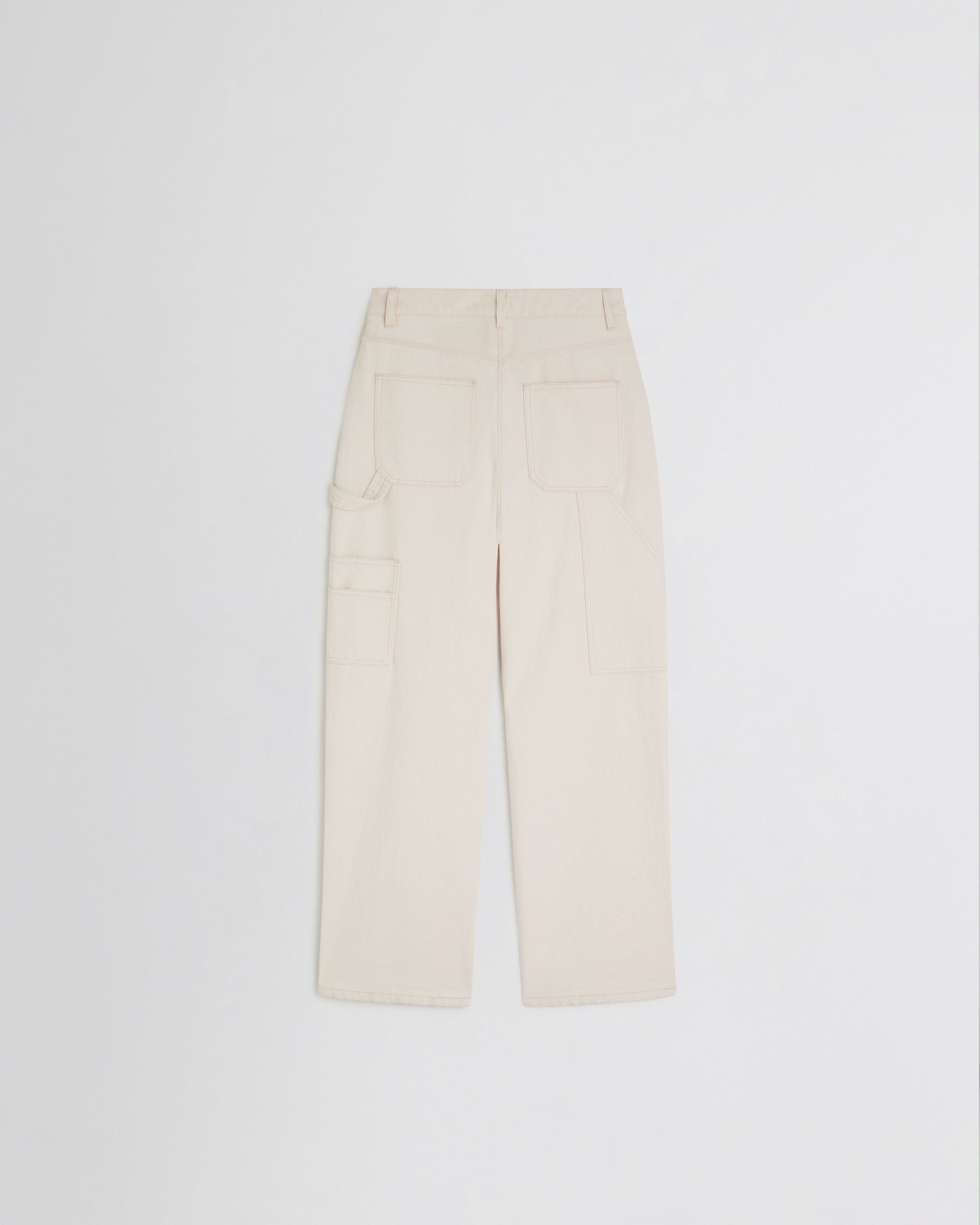 Flat back view of CARPENTER JEANS in cream cotton