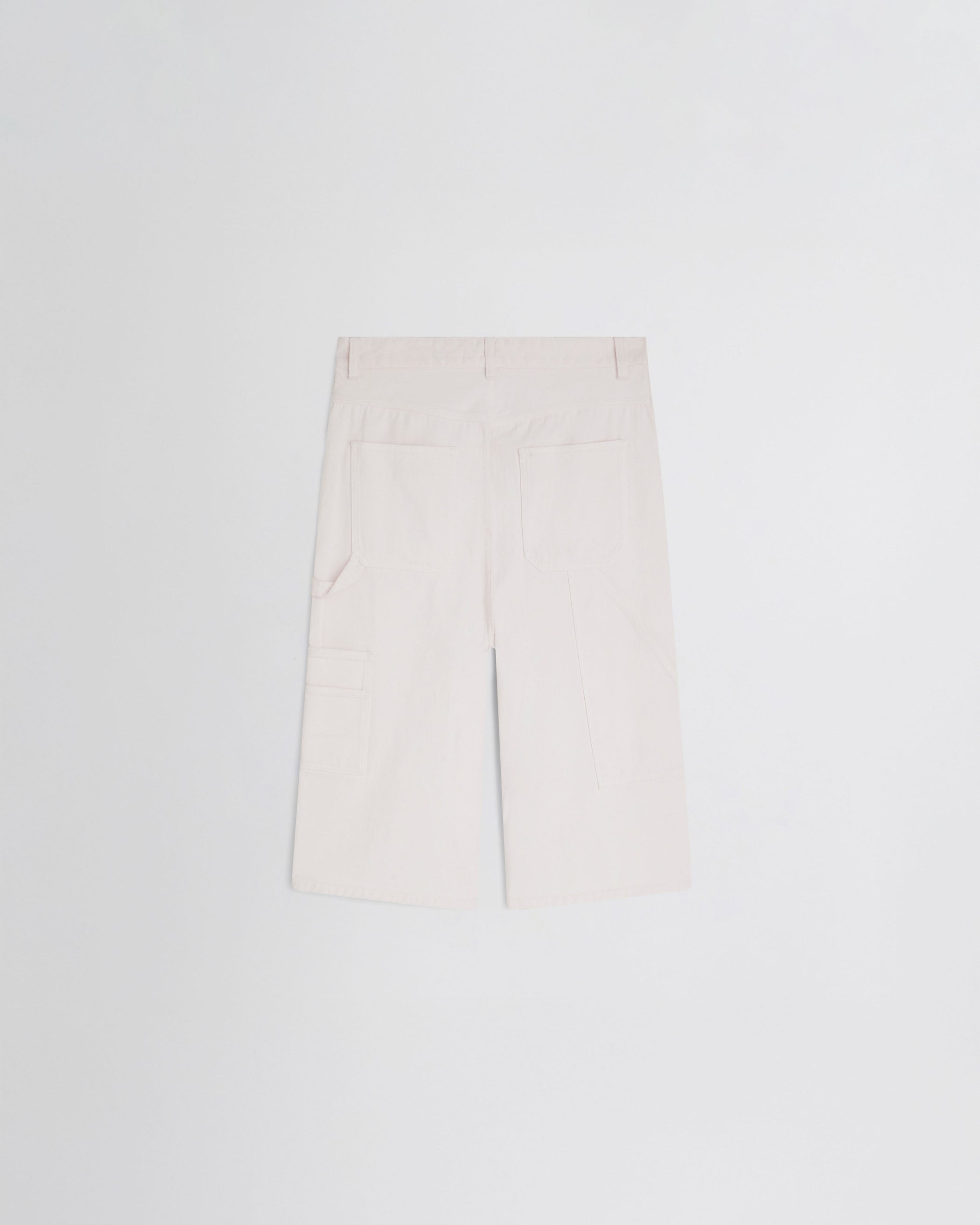 Flat back view of CARPENTER SHORTS in pale blush