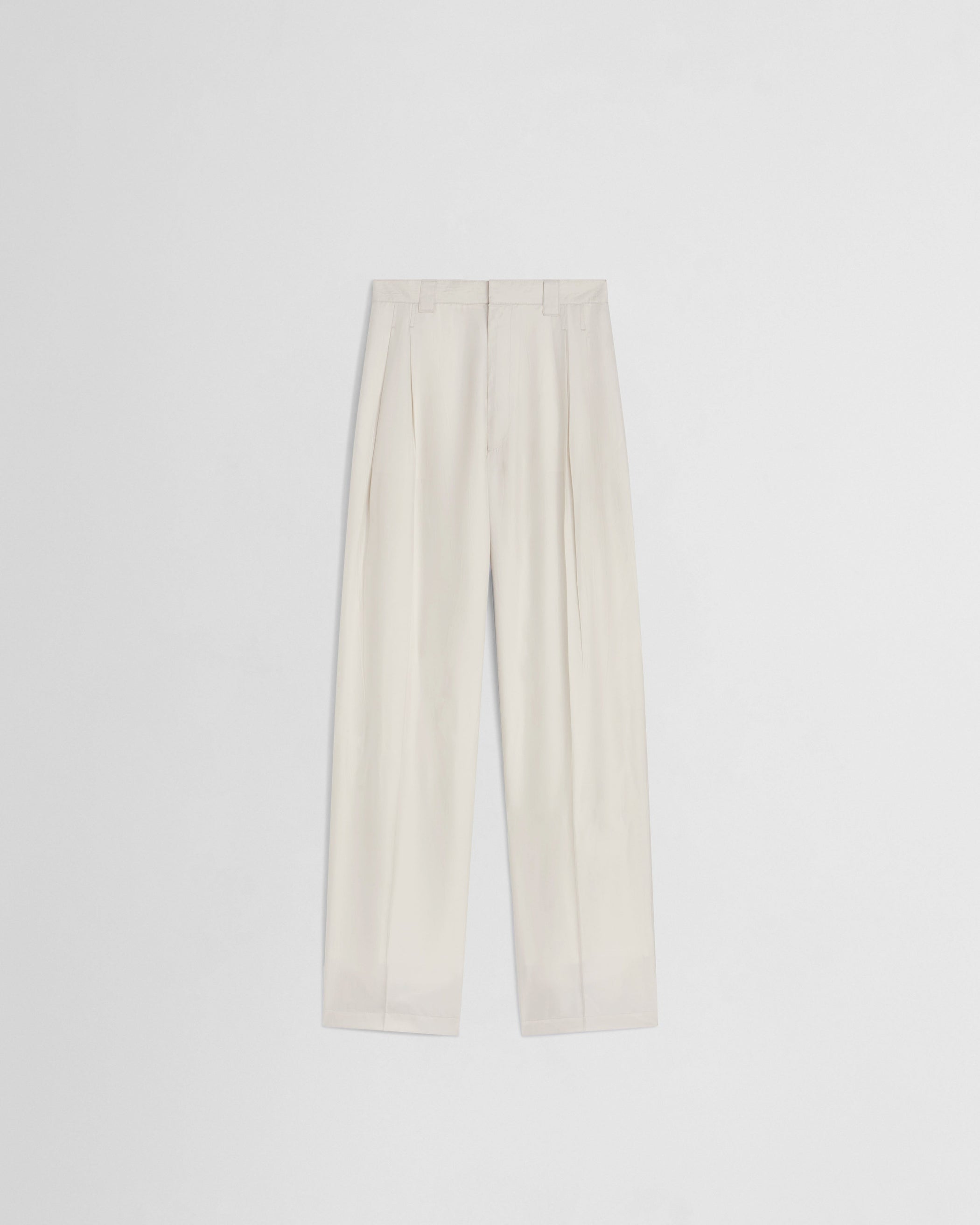 Flat front view of CHINO TROUSERS in salt technical twill