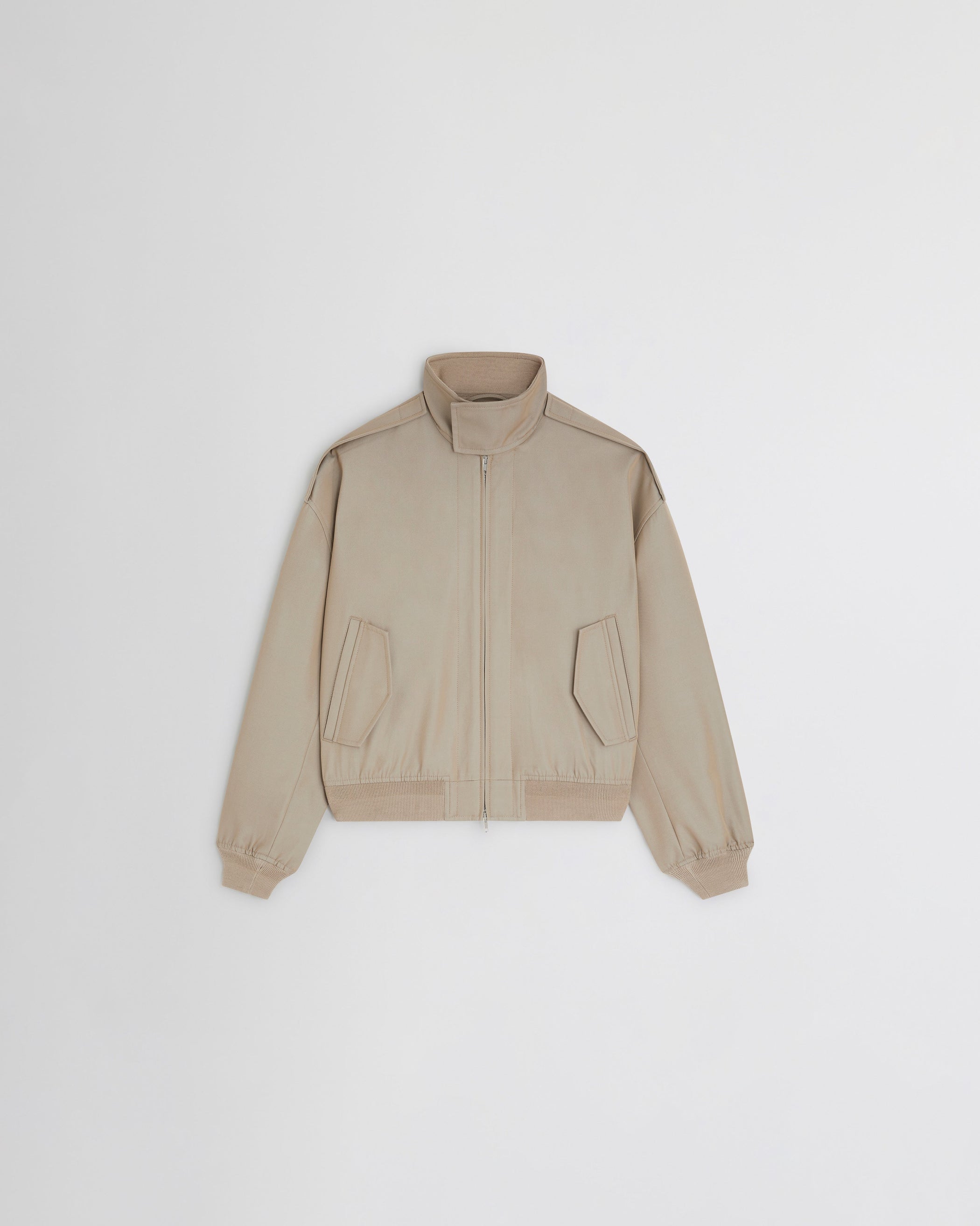 Front flat view of HARRINGTON JACKET in desert cotton